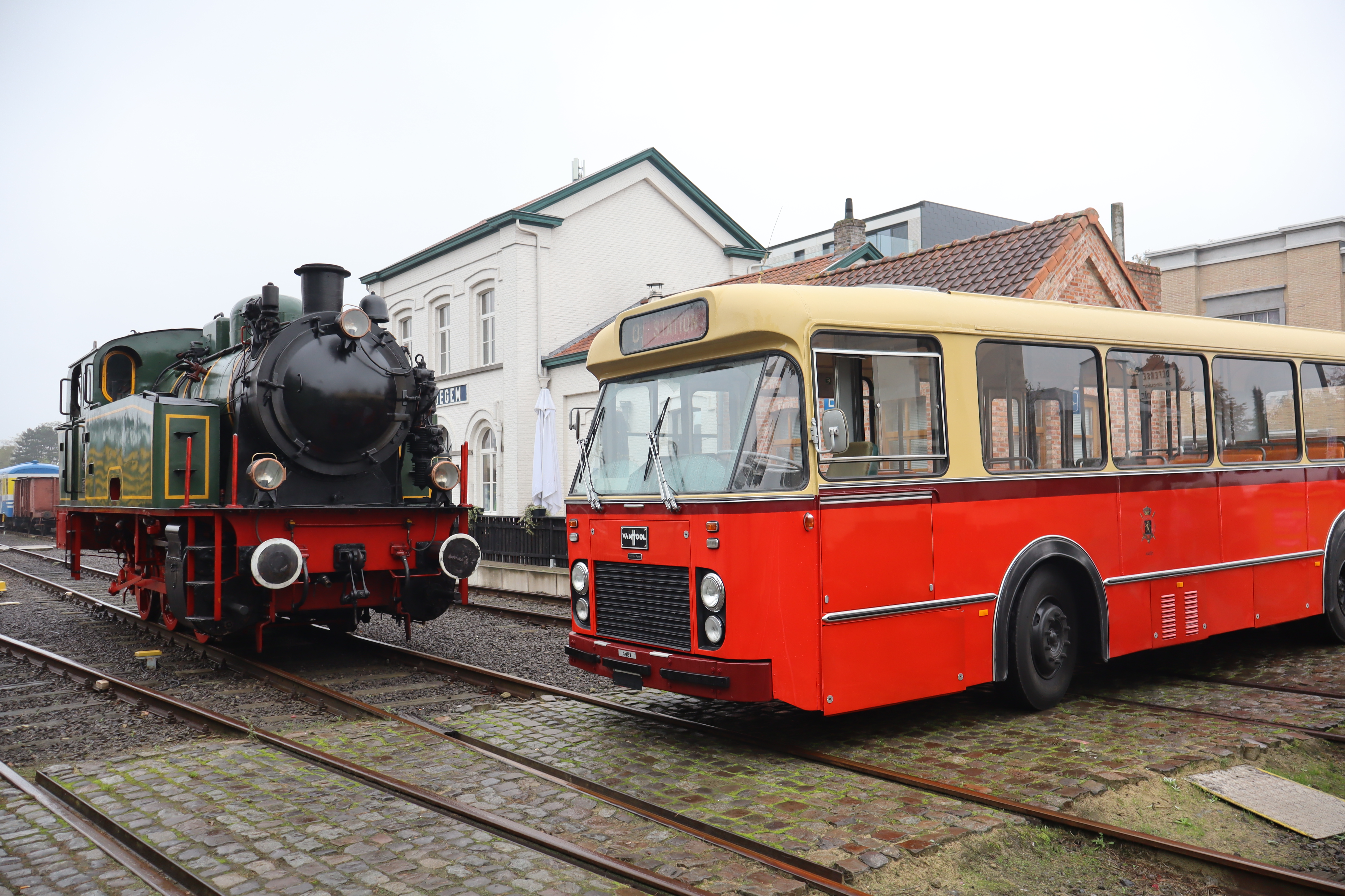 Steam Loco and Bus at Maldegem